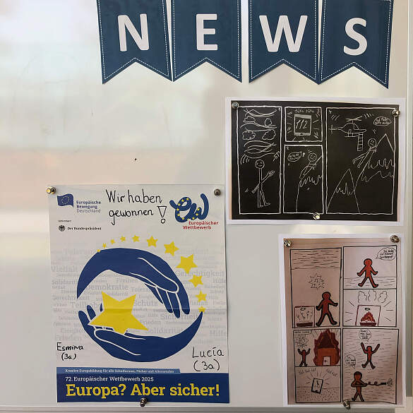 Bild von der schulischen Europa-Wand 