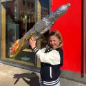 Foto einer gebauten Rakete für den Wettbewerb